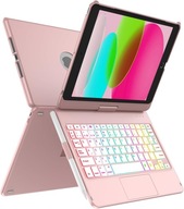 Twarde etui z klapką + klawiatura iPada 10,9" generacja 9/8/7 Różowe złoto