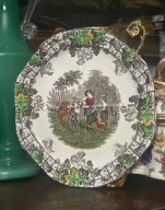 SPODE COPELAND BYRON SCENKA DZIELONY ZIELONY TALERZ