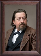 Obraz Henryk Wieniawski portret w drewnianej ramie ze szkłem