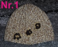 Czapka zimowa beanie brązowa + szalik rozmiar uniwersalny nr.1