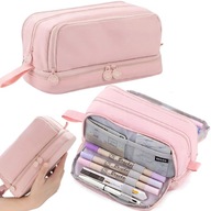 PIÓRNIK SZKOLNY CZTEROKOMOROWY RÓŻOWY WIELOFUNKCYJNY SZKOLNY DO SZKOŁY XA1