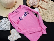 Pepperts - nowa bluzeczka napis , pink r 134/140