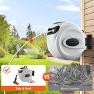 Zwijacz Węża Ogrodowego Bęben Automatyczny Wąż 25 m Uchwyt Dysza 9 Funkcji