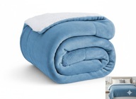 Koc Bedsure Sherpa Dwustronny 150x200cm Gruba Flanela Jasnoniebieski