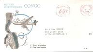 UCHODŹCY Z KONGO -koperta ozdobna FDC-obieg 1966 rok refugies vluchtelingen