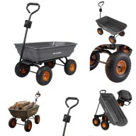 WÓZEK OGRODOWY TRANSPORTOWY WYWROTKA PRZYCZEPKA 300KG 75L MALTEC GRUNT