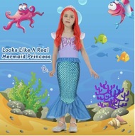 KOSTIUM SYRENKI ARIELKI DLA DZIEWCZYNEK SUKIENKA BIŻUTERIA AKCESORIA DZIECI