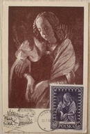 KRAKÓW 1966 - MADONNA Z OŁTARZA WITA STWOSZA, CZYSTA, STARA + ZNACZEK