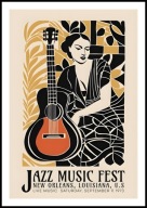 A2 OBRAZ PLAKAT MUZYCZNY MUZYKA PLAKAT JAZZ MUSIC FEST NEW ORLEANS 1973
