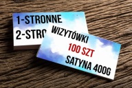 Wizytówki 100szt. Satyna 400g 1-str lub 2-str