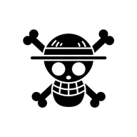 ONE PIECE Naklejka na Samochód LUFFY Czarna