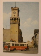 ŻAGAŃ. Ratusz, Z BOKU AUTOBUS "OGÓREK" , 1969 rok