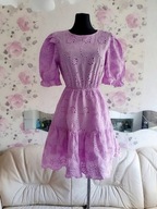 SUKIENKA LILIOWA FIOLETOWA HAFTOWANA ROZKLOSZOWANA