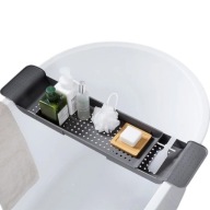 PÓŁKA na wannę łazienkowy organizer rozsuwany taca deska REGULOWANA szara