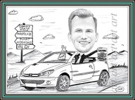 Karykatura portret ze zdjęcia na urodziny