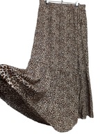 SPÓDNICA długa w panterkę falbana kieszenie 42