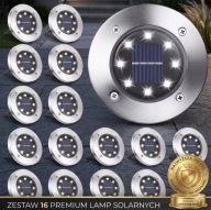 LAMPY SOLARNE NAJAZDOWE GRUNTOWE MOCNE LED ZESTAW 16SZT WBIJANE TRAWNIK OGR