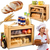 CHLEBAK BAMBUSOWY DESKA DO KUCHNI POJEMNIK NA PIECZYWO BUŁKI ŻYWNOŚĆ SZAFKA