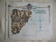 POZNAŃ GRUNWALD 1410-1910 przedw. TELEGRAM PATRIOTYCZNY 1925 LITOGRAFIA