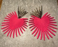 Piękne oryginalne kolczyki serce z promieniami