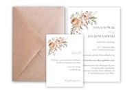 Zaproszenie ślubne na ślub wesele boho z kopertą ekokraft kwiaty