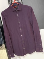 8 Koszula Gnious ciemne bordo subtelna jodełka bawełna rozmiar M