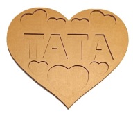 WYSYPYWANKA KARTONOWA SENSORYCZNA „Serce z napisem TATA