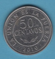 (1BL18) Boliwia 50 centavo, 2010