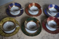 BAVARIA FILIŻANKI PORCELANA ANTYK SERWIS KOMPLET 6szt. UNIKAT IDEAŁ