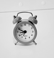 Mini zegarek budzik szary na baterie