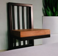 Kwietnik Loft wiszący stal+naturalne drewno orzech stalowyart