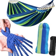 HAMAK OGRODOWY DUŻY DWUOSOBOWY MOCNY WYTRZYMAŁY ŁATWY MONTAŻ EKOLOGICZNY