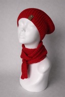 Komplet czapka i szalik Damski Czerwony
