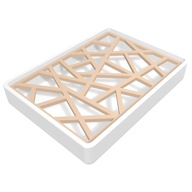 Mydelniczka biała pojemnik na mydło LINIE wolnostojąca z ociekaczem