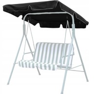 DASZEK DO HUŚTAWKI OGRODOWEJ CZARNY MOCNY WYTRZYMAŁY FALBANY 164X114 CM