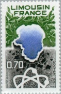 Francja 1976 Znaczek 1966 ** regiony Limousin energia jądrowa