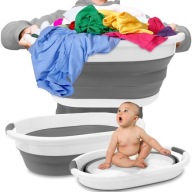 SKŁADANY KOSZ NA PRANIE MISKA SILIKONOWA SKŁADANA XXL WANIENKA MIEDNICA