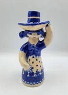 Ciekawa STARODAWNA figurka kobieta w KAPELUSZU kolekcjonerska