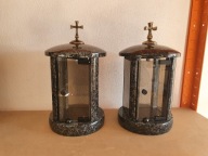 Lampion impala złoty srebrny granitowy grob pomnik