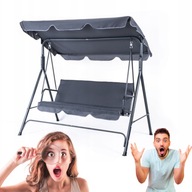 HUŚTAWKA OGRODOWA 3 OSOBOWA Z DASZKIEM PODUSZKI STELAŻ STAL 160 CM