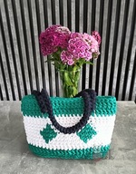 Torba szydełko shopper hand made boho podszewka kieszonka zamykanie prezent