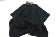 24 VAKA Ponczo 100%WOOL Naturalne Futerko Baranek