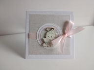 Kartka na Chrzest ręcznie robiona handmade aniołek