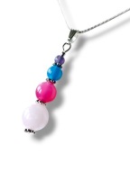 KRAG18 Zawieszka/Wisiorek kamienie KWARC RÓŻOWY AGAT