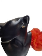 Kolczyki Złote Brokatowe Małe Wkrętki Korona Stal Chirurgiczna