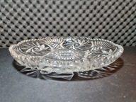 SZKLANY TALERZ PATERA HORTENSJA PRL