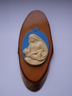 Stary obrazek Matki Boskiej na drewnie - z czasów PRL-u