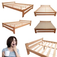 LOZKO DREWNIANE STELAZ 140X200 SOSNOWE DREWNO DUZE SOLIDNE + STELAZ GRATIS