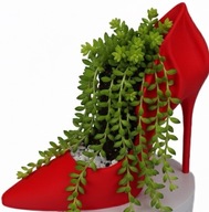 Doniczka But Szpilka Czerwona plastikowa Figurka 3D Kobieta Nowoczesna