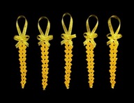 Zawieszka ozdoba szydełkowa choinkę Sopelek złote (Z148)